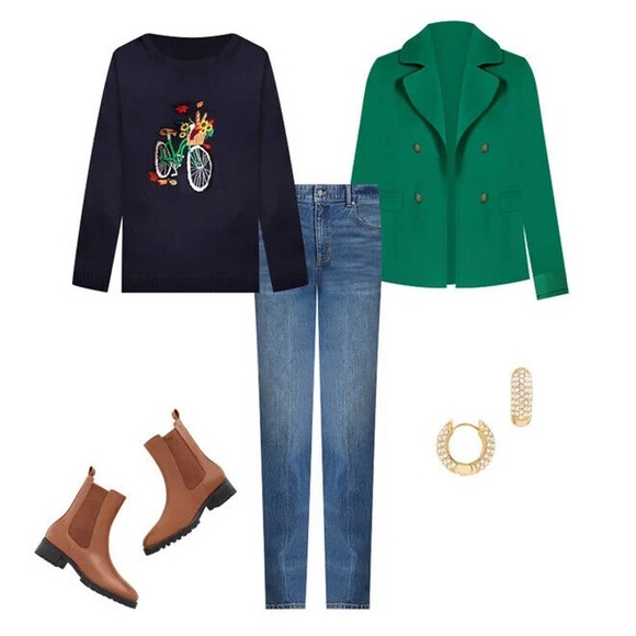 Talbots Tailored Peacoat Meadow Green Double Breasted Coat Women's Size Large - Picture 9 of 14